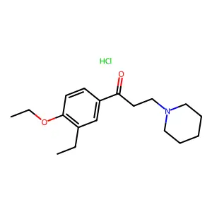 1-Propanone, 1-(4-ethoxy-3-ethylphenyl)-3-(1-piperidinyl)-, hydrochloride structure