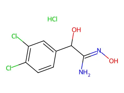 2-(3,4-dichlorophenyl)-N',2-dihydroxyethanimidamide;hydrochloride structure