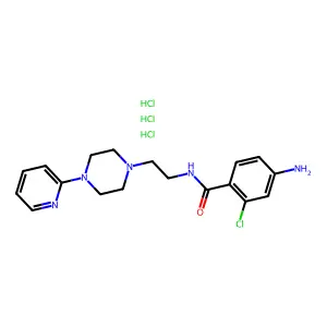 Benzamide, 4-amino-2-chloro-N-(2-(4-(2-pyridinyl)-1-piperazinyl)ethyl)-, trihydrochloride structure