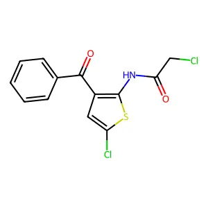 N-(3-benzoyl-5-chlorothien-2-yl)-2-chloroacetamide structure