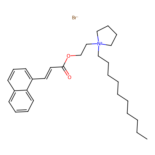 Pyrrolidinium, 1-decyl-1-(2-hydroxyethyl)-, bromide, 1-naphthaleneacrylate, (E)- structure