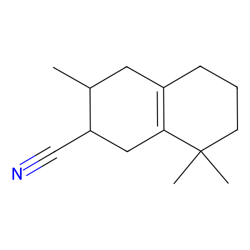 3,8,8-trimethyl-2,3,4,5,6,7-hexahydro-1H-naphthalene-2-carbonitrile structure