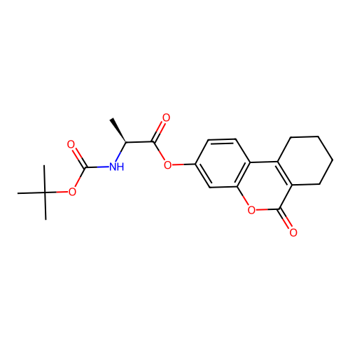 6-oxo-7,8,9,10-tetrahydro-6H-benzo[c]chromen-3-yl N-(tert-butoxycarbonyl)-L-alaninate structure