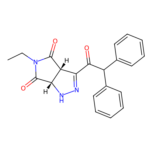 (3aS,6aS)-3-(2,2-diphenylacetyl)-5-ethyl-1,6a-dihydropyrrolo[3,4-c]pyrazole-4,6(3aH,5H)-dione structure