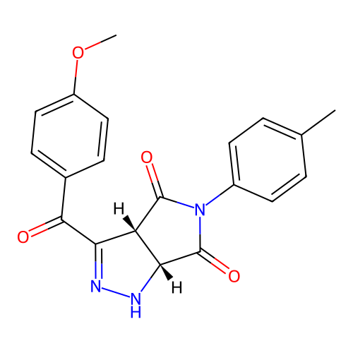 (3aR,6aR)-3-(4-methoxybenzoyl)-5-(4-methylphenyl)-3a,6a-dihydro-1H-pyrrolo[3,4-c]pyrazole-4,6-dione structure
