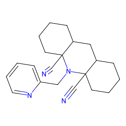 10-(pyridin-2-ylmethyl)decahydroacridine-4a,10a(2H,10H)-dicarbonitrile structure