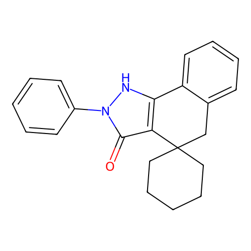 2-Phenylspiro[1,5-dihydrobenzo[g]indazole-4,1'-cyclohexane]-3-one structure