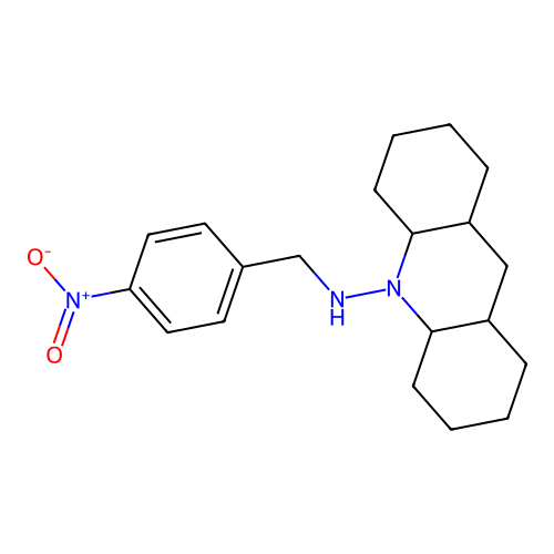 N-(4-nitrobenzyl)dodecahydroacridin-10(1H)-amine structure