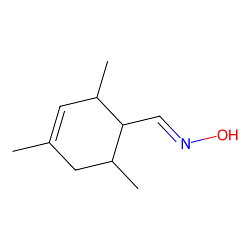 Cyclohex-3-enecarboxaldehyde, 2,4,6-trimethyl-, oxime structure