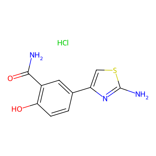 5-(2-Aminothiazol-4-yl)-2-hydroxybenzamide hydrochloride structure