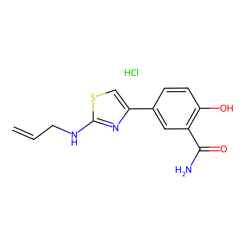 5-(2-(Allylamino)thiazol-4-yl)-2-hydroxybenzamide hydrochloride structure