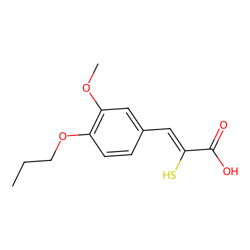3-(3-Methoxy-4-propoxyphenyl)-2-sulfanylprop-2-enoic acid structure