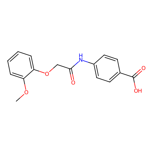 4-{[(2-Methoxyphenoxy)acetyl]amino}benzoic acid structure