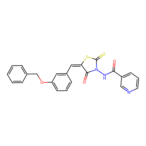 N-(5-(3-(Benzyloxy)benzylidene)-4-oxo-2-thioxo-1,3-thiazolidin-3-YL)nicotinamide structure