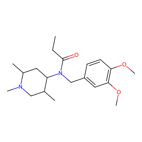 N-(3,4-dimethoxybenzyl)-N-(1,2,5-trimethyl-4-piperidinyl)propanamide structure