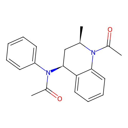 N-((2R,4S)-1-acetyl-2-methyl-1,2,3,4-tetrahydroquinolin-4-yl)-N-phenylacetamide structure