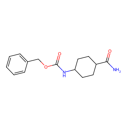 Benzyl trans-N-(-4-carbamoylcyclohexyl)carbamate structure