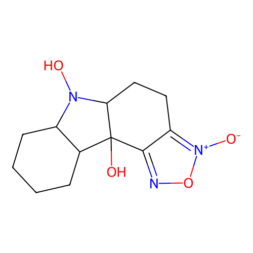 5,5a,6a,7,8,9,10,10a-octahydro-4H-[1,2,5]oxadiazolo[3,4-c]carbazole-6,10b-diol 3-oxide structure