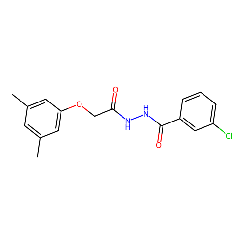 3-chloro-N'-[(3,5-dimethylphenoxy)acetyl]benzohydrazide structure