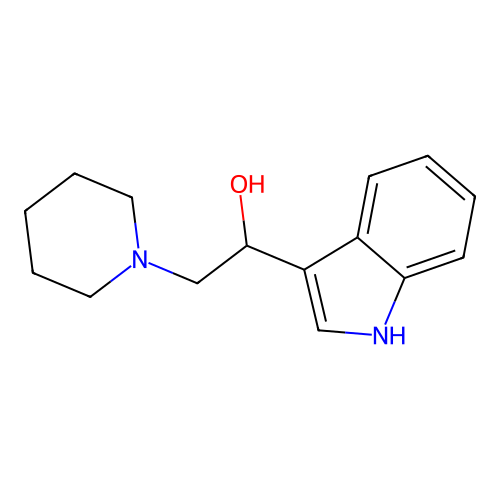 1-(1H-indol-3-yl)-2-(piperidin-1-yl)ethanol structure