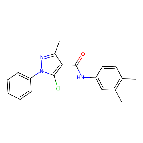 5-chloro-N-(3,4-dimethylphenyl)-3-methyl-1-phenyl-1H-pyrazole-4-carboxamide structure