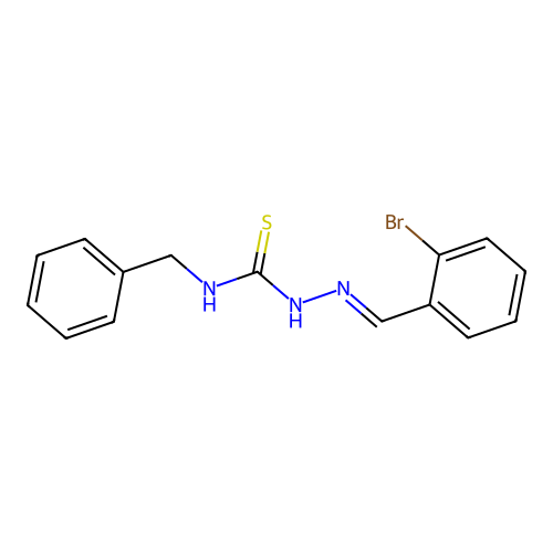 (2E)-N-benzyl-2-(2-bromobenzylidene)hydrazinecarbothioamide structure