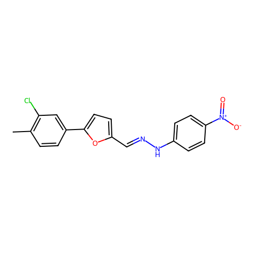 5-(3-Chloro-4-methylphenyl)-2-furaldehyde {4-nitrophenyl}hydrazone structure