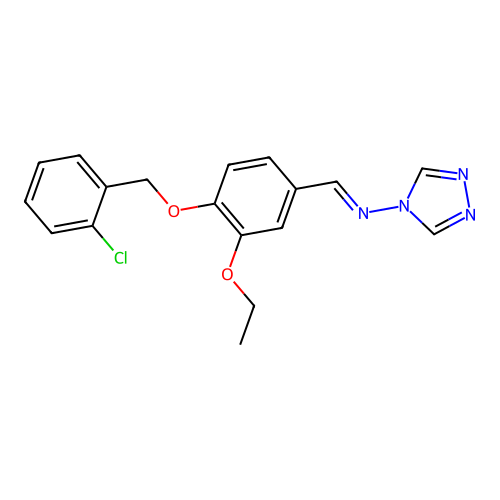 (E)-1-[4-[(2-chlorophenyl)methoxy]-3-ethoxyphenyl]-N-(1,2,4-triazol-4-yl)methanimine structure