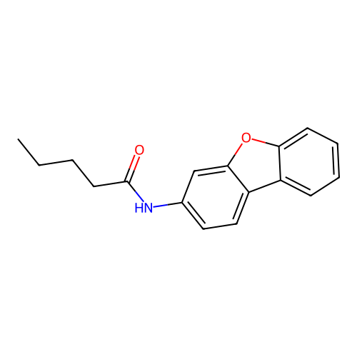 N-dibenzofuran-3-ylpentanamide structure