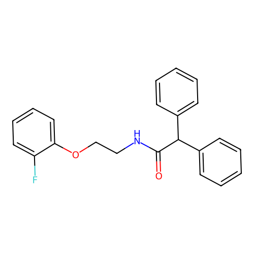 N-[2-(2-fluorophenoxy)ethyl]-2,2-diphenylacetamide structure