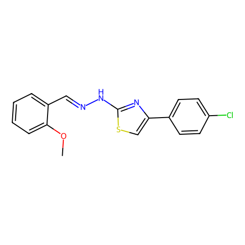 4-(4-chlorophenyl)-2-[(2E)-2-(2-methoxybenzylidene)hydrazinyl]-1,3-thiazole structure