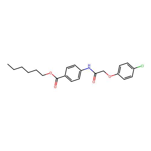 Hexyl 4-{[(4-chlorophenoxy)acetyl]amino}benzoate structure
