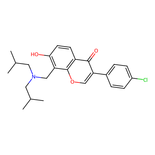 3-(4-Chloro-phenyl)-8-[(diisobutylamino)-methyl]-7-hydroxy-chromen-4-one structure