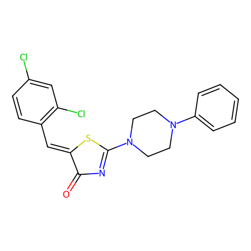 5-[(2,4-Dichlorophenyl)methylene]-2-(4-phenylpiperazinyl)-1,3-thiazolin-4-one structure