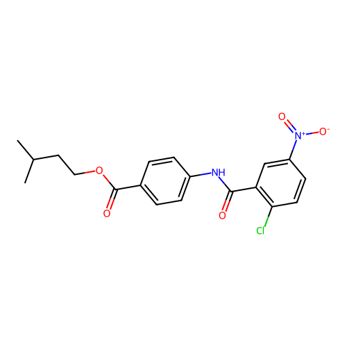 3-Methylbutyl 4-[(2-chloro-5-nitrophenyl)carbonylamino]benzoate structure