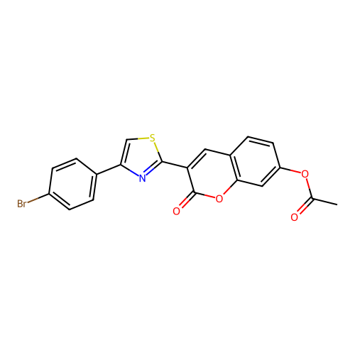 3-[4-(4-bromophenyl)-1,3-thiazol-2-yl]-2-oxo-2H-chromen-7-yl acetate structure