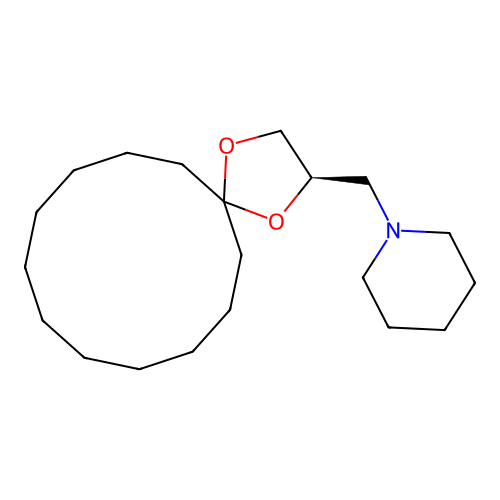 (R)-1-(1,4-dioxaspiro[4.11]hexadecan-2-ylmethyl)piperidine structure