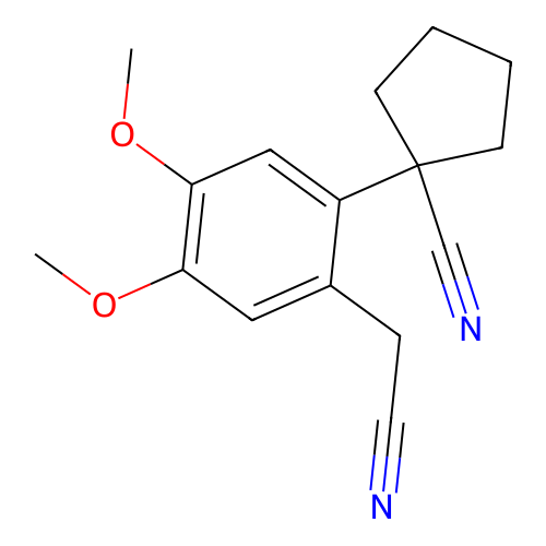 1-(2-(Cyanomethyl)-4,5-dimethoxyphenyl)cyclopentanecarbonitrile structure