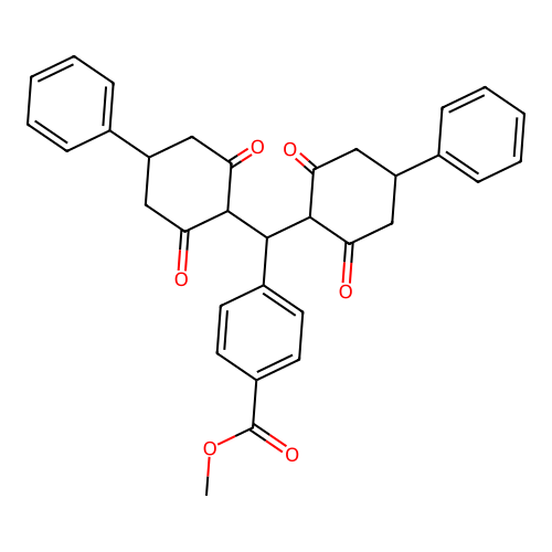 Methyl 4-[bis(2,6-dioxo-4-phenylcyclohexyl)methyl]benzoate structure
