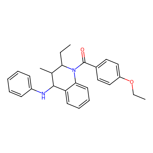 (4-anilino-2-ethyl-3-methyl-3,4-dihydro-2H-quinolin-1-yl)-(4-ethoxyphenyl)methanone structure