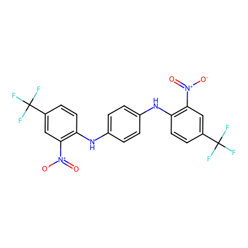 1-N,4-N-bis[2-nitro-4-(trifluoromethyl)phenyl]benzene-1,4-diamine structure