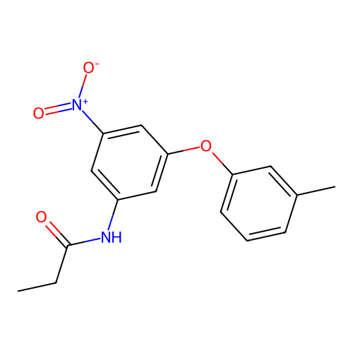 N-[3-(3-methylphenoxy)-5-nitrophenyl]propanamide structure