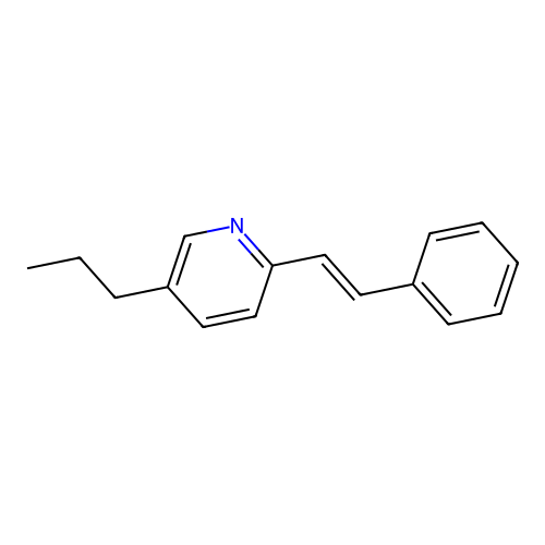 2-[(E)-2-phenylethenyl]-5-propylpyridine structure