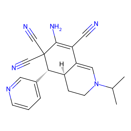 (4aS,5R)-7-amino-2-(propan-2-yl)-5-(pyridin-3-yl)-3,4,4a,5-tetrahydroisoquinoline-6,6,8(2H)-tricarbonitrile structure