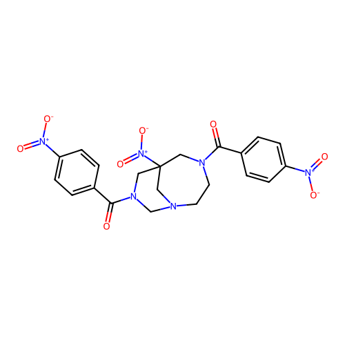 (6-Nitro-1,4,8-triazabicyclo[4.3.1]decane-4,8-diyl)bis((4-nitrophenyl)methanone) structure
