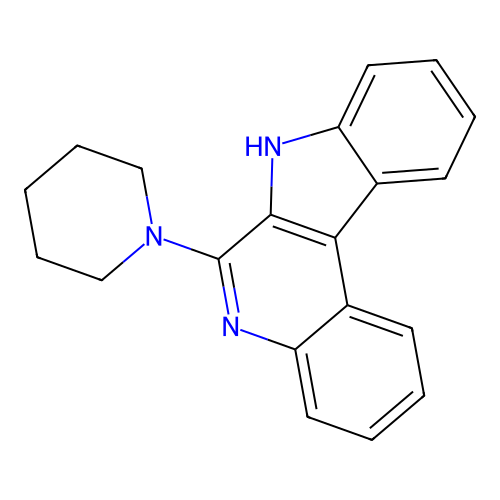 6-(piperidin-1-yl)-7H-indolo[2,3-c]quinoline structure