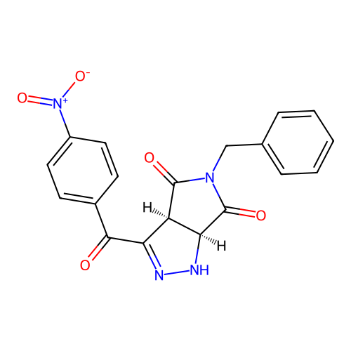 (3aS,6aS)-5-benzyl-3-(4-nitrobenzoyl)-3a,6a-dihydro-1H-pyrrolo[3,4-c]pyrazole-4,6-dione structure