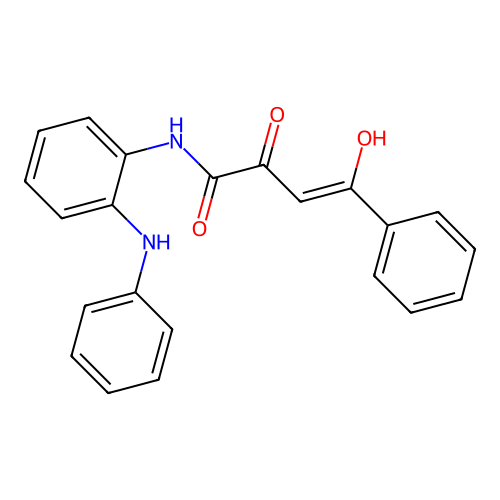 (2Z)-2-hydroxy-4-oxo-4-phenyl-N-[2-(phenylamino)phenyl]but-2-enamide structure