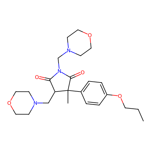 3-Methyl-1,4-bis(morpholin-4-ylmethyl)-3-(4-propoxyphenyl)pyrrolidine-2,5-dione structure