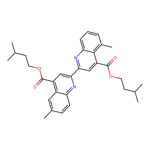 Diisopentyl 5,6'-dimethyl-[2,2'-biquinoline]-4,4'-dicarboxylate structure